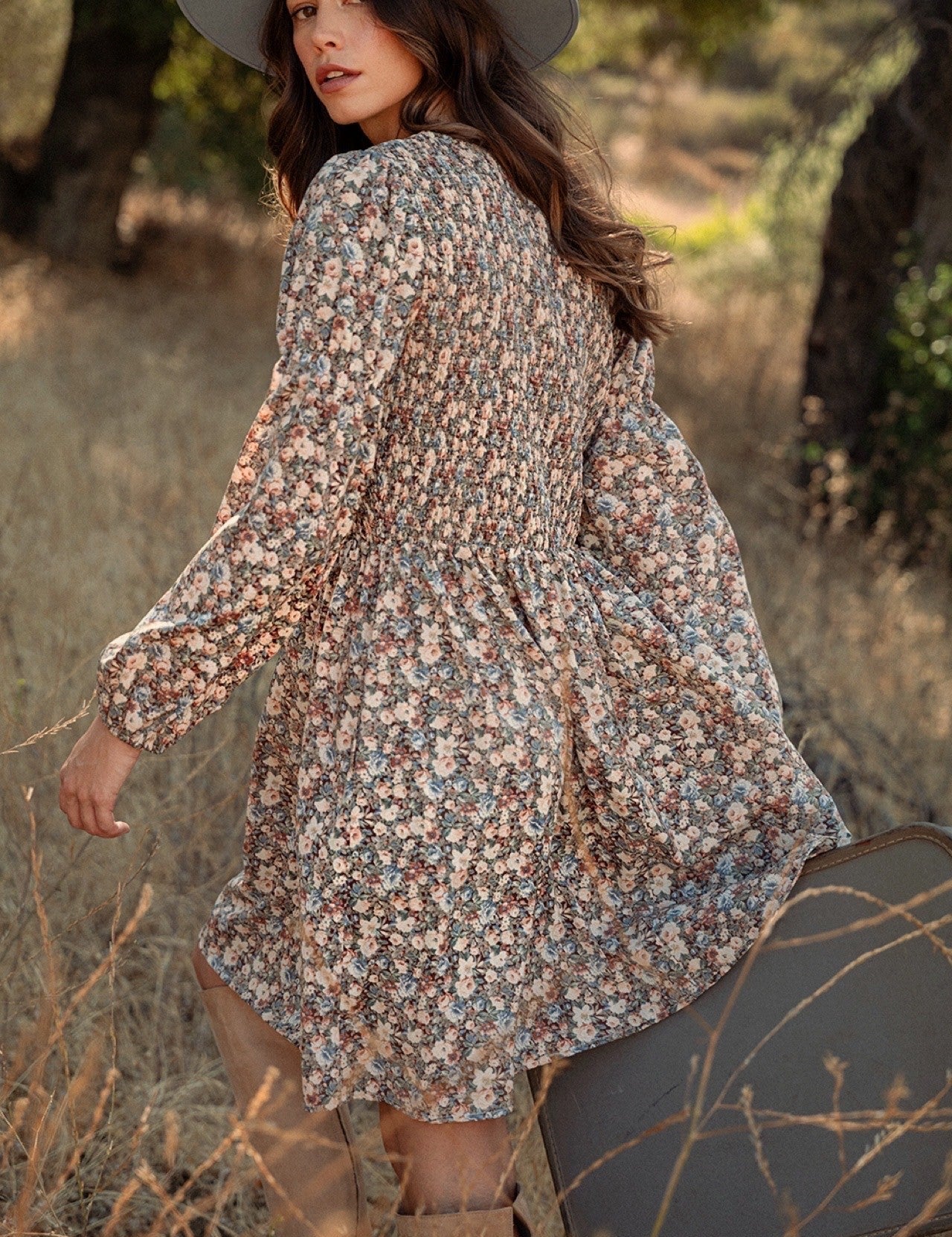 Pressed Petals Smocked Floral Mini Dress - Westly