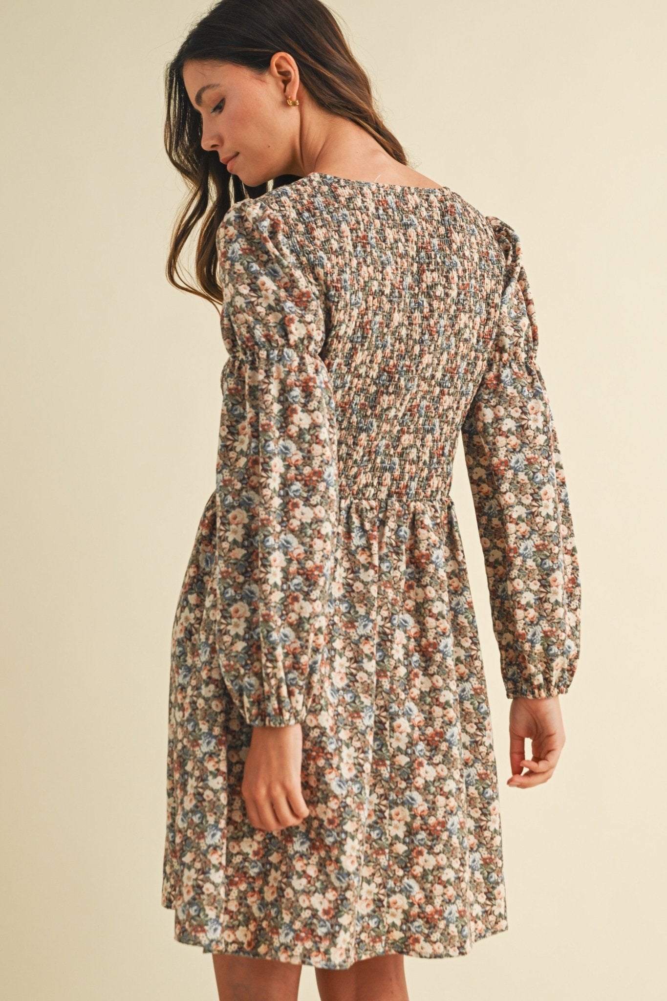 Pressed Petals Smocked Floral Mini Dress - Westly