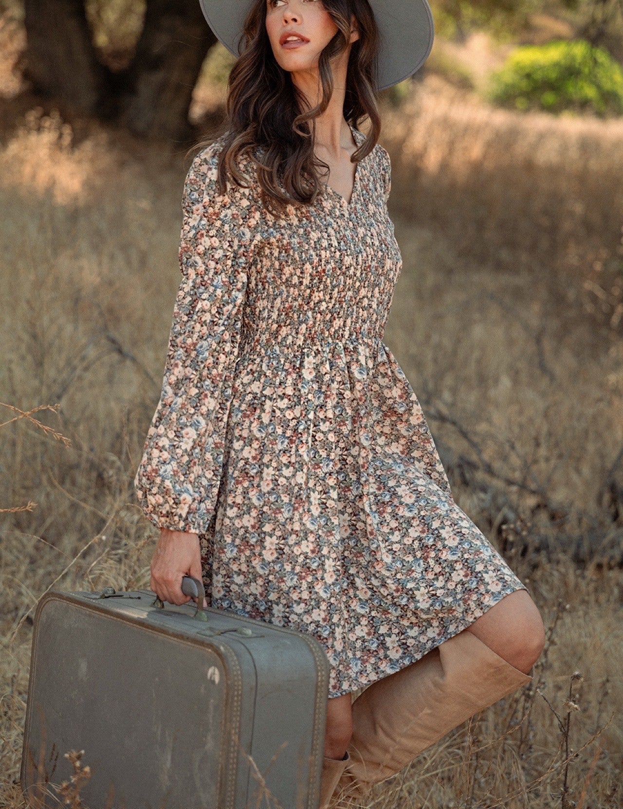 Pressed Petals Smocked Floral Mini Dress - Westly