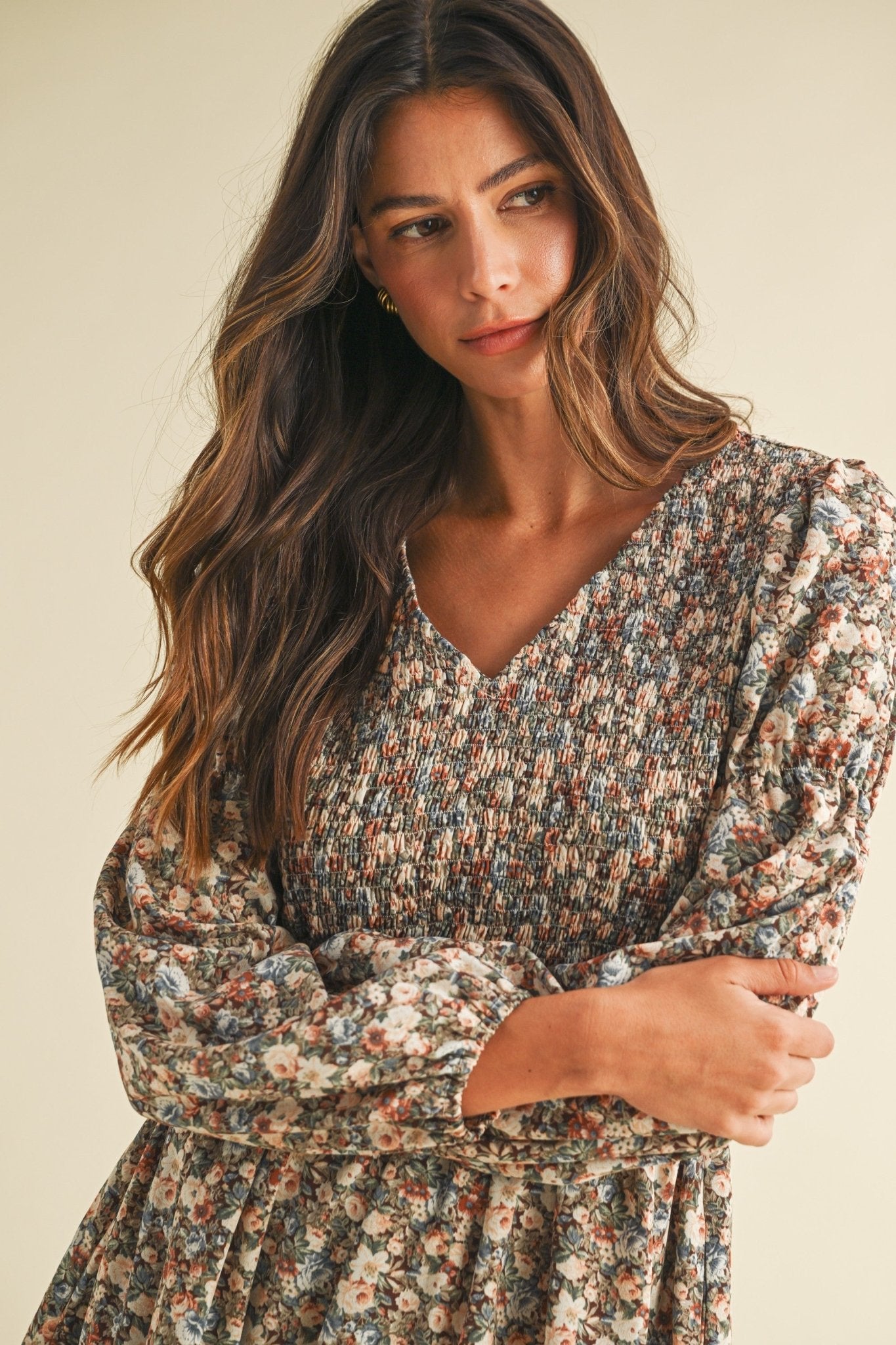Pressed Petals Smocked Floral Mini Dress - Westly