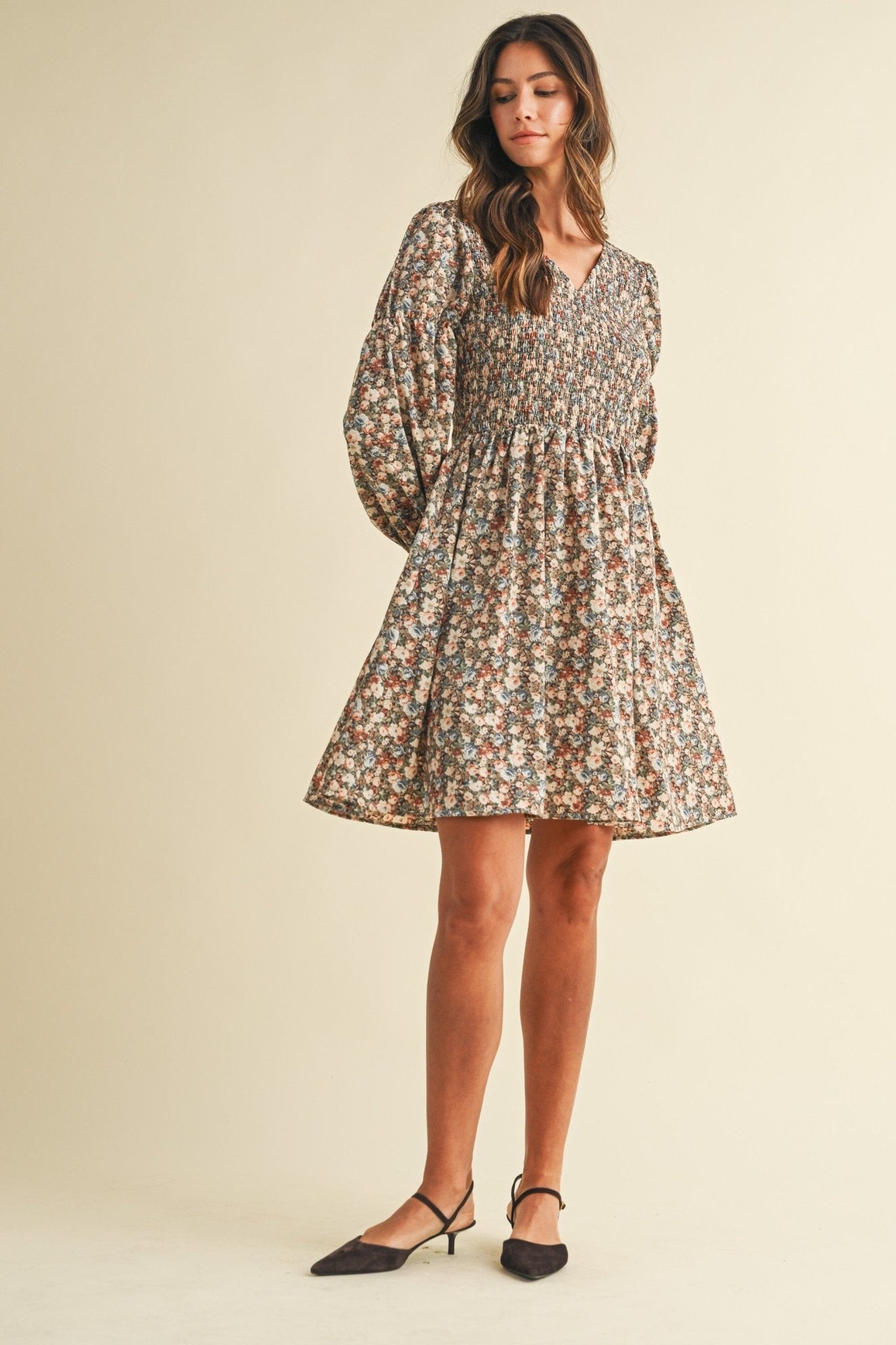 Pressed Petals Smocked Floral Mini Dress - Westly