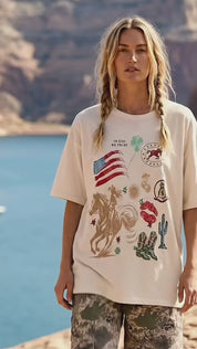 Americana Western Graphic Oversized Tee