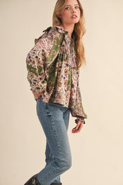 Print Anthology Patchwork Blouse in Lavender Multi Floral - product photo 6