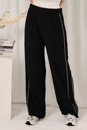 Quick Change Contrast Piping Wide Leg Pants - Westly