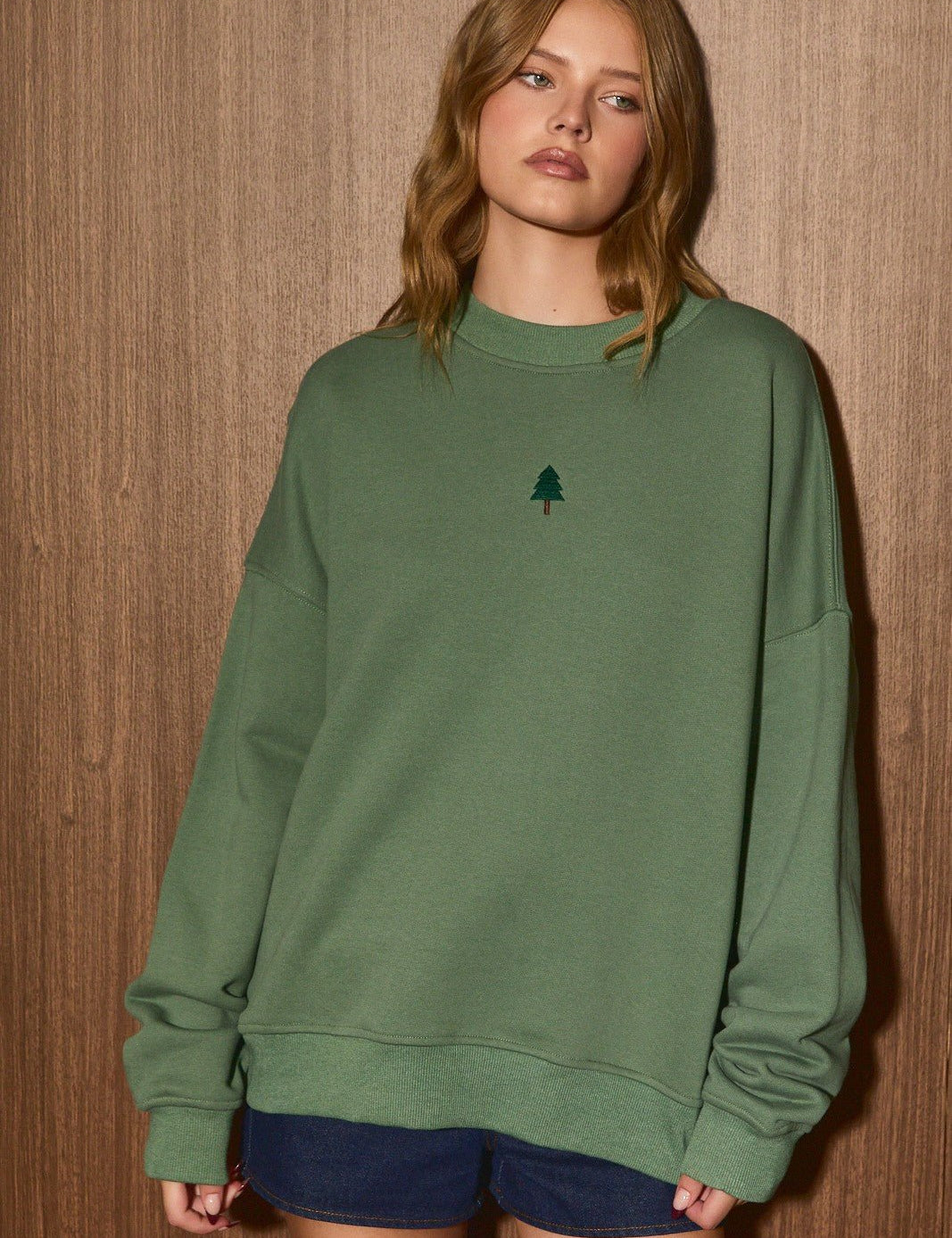 Quiet Christmas Embroidered Tree Sweatshirt - Westly