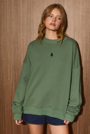 Quiet Christmas Embroidered Tree Sweatshirt - Westly