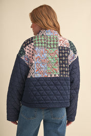 Quilted Keepsake Patchwork Puffer in Navy Patchwork - product photo 5