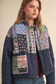 Quilted Keepsake Patchwork Puffer in Navy Patchwork - product photo 6