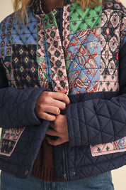 Quilted Keepsake Patchwork Puffer in Navy Patchwork - product photo 8