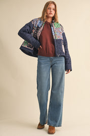 Quilted Keepsake Patchwork Puffer in Navy Patchwork - product photo 10