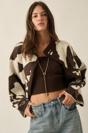 Rainier Abstract Jacquard-Knit High-Collar Offset Sweater - Westly