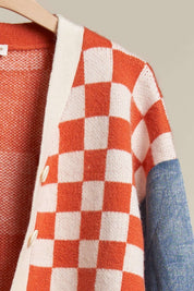 Rally Checkered Denim Sleeve Cardigan - Westly