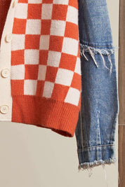 Rally Checkered Denim Sleeve Cardigan - Westly