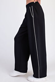 Rally Point Piped Scuba Lounge Pants in Black Mocha Cream, photo 1