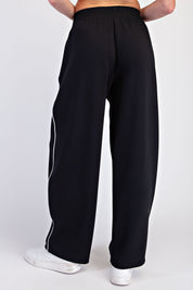 Rally Point Piped Scuba Lounge Pants in Black Mocha Cream, photo 2