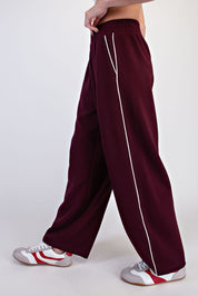 Rally Point Piped Scuba Lounge Pants in Dark Cherry Mocha Cream, photo 1