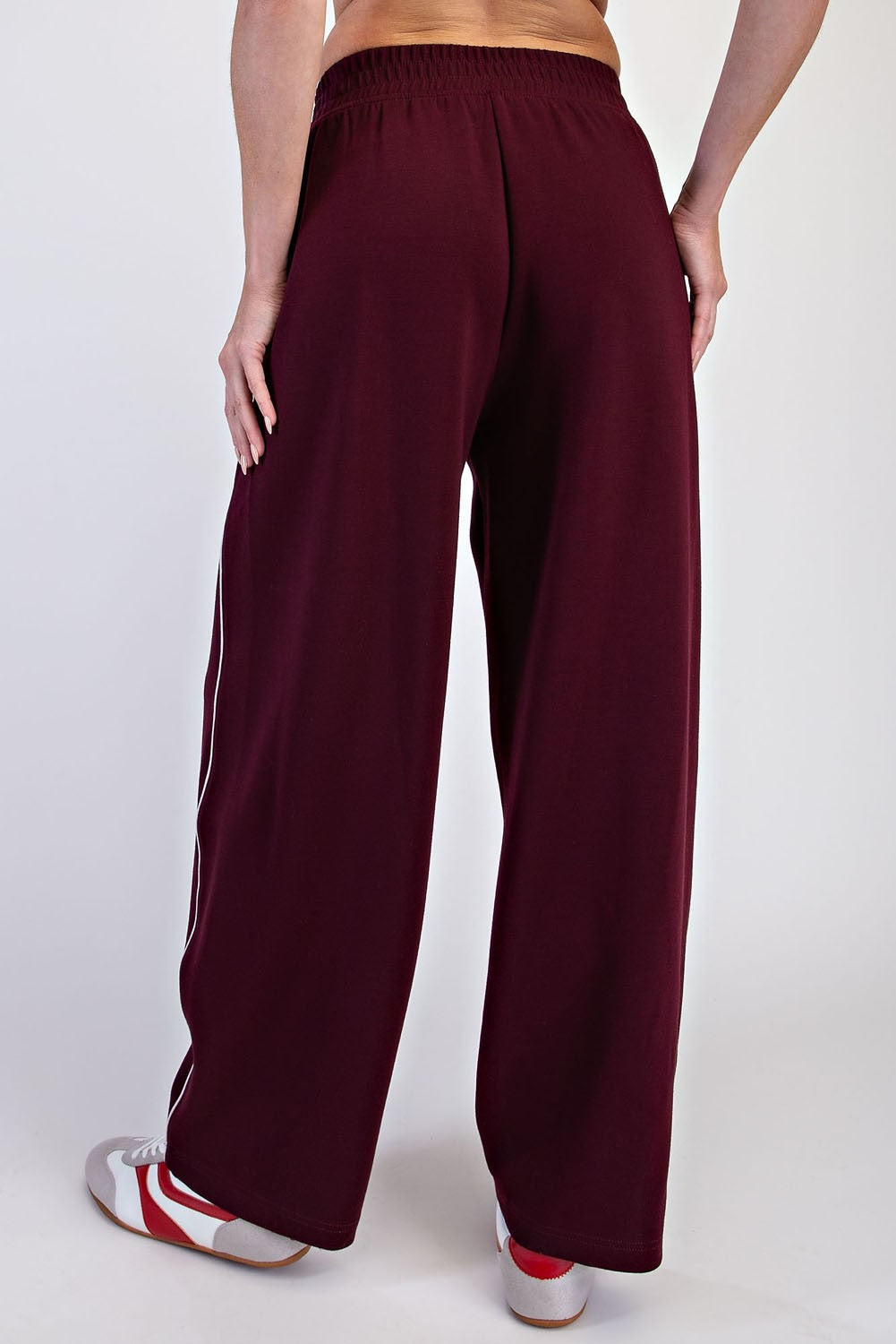 Rally Point Piped Scuba Lounge Pants in Dark Cherry Mocha Cream, photo 3
