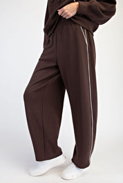 Rally Point Piped Scuba Lounge Pants in Espresso Mocha Cream, photo 3