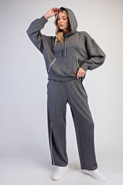 Rally Point Piped Scuba Lounge Pants in Heather Charcoal Cream, photo 4