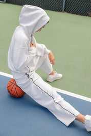 Rally Point Piped Scuba Lounge Pants in Light Heather Grey Black, photo 1