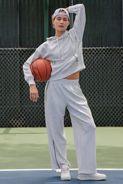 Rally Point Piped Scuba Lounge Pants in Light Heather Grey Black, photo 4