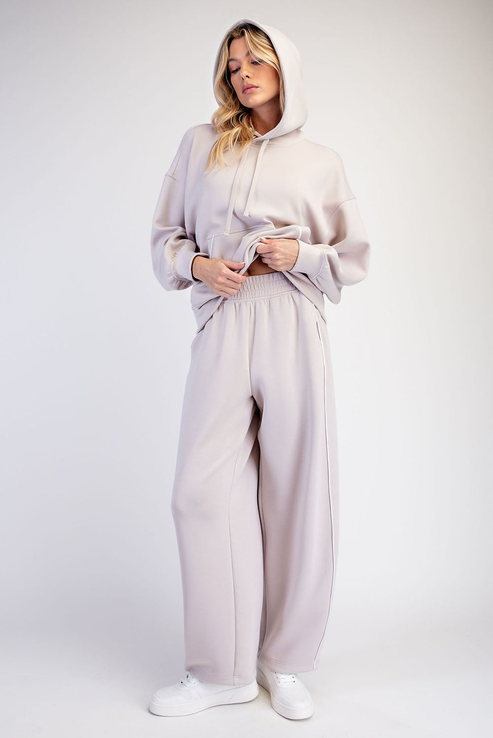 Rally Point Piped Scuba Lounge Pants in Mocha Cream Cream, photo 5