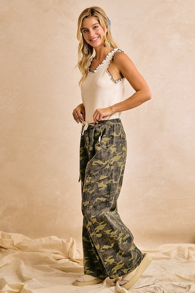 Rambler Camo Baggy Barrel Pants with Cargo Pockets - Westly