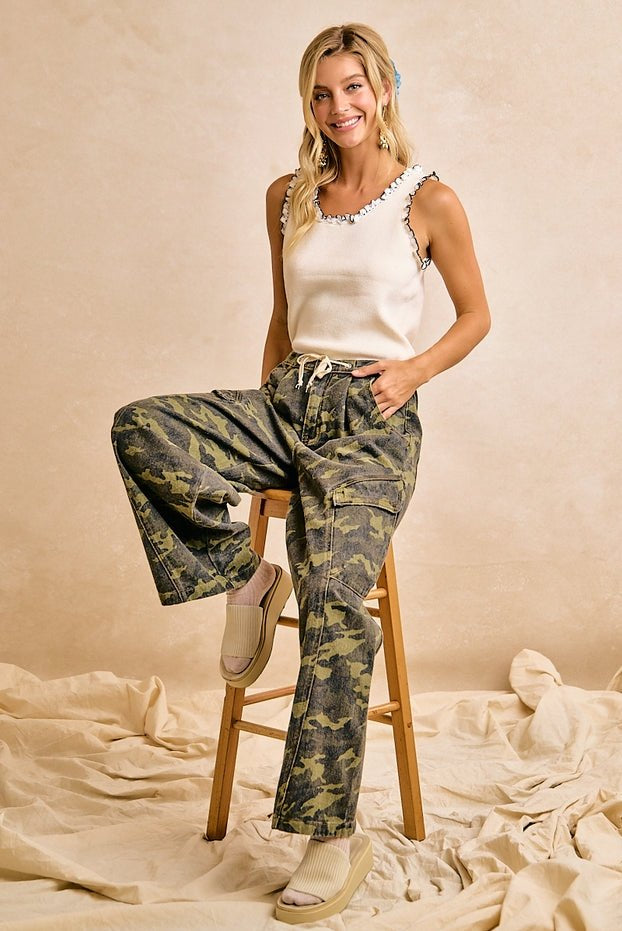 Rambler Camo Baggy Barrel Pants with Cargo Pockets - Westly