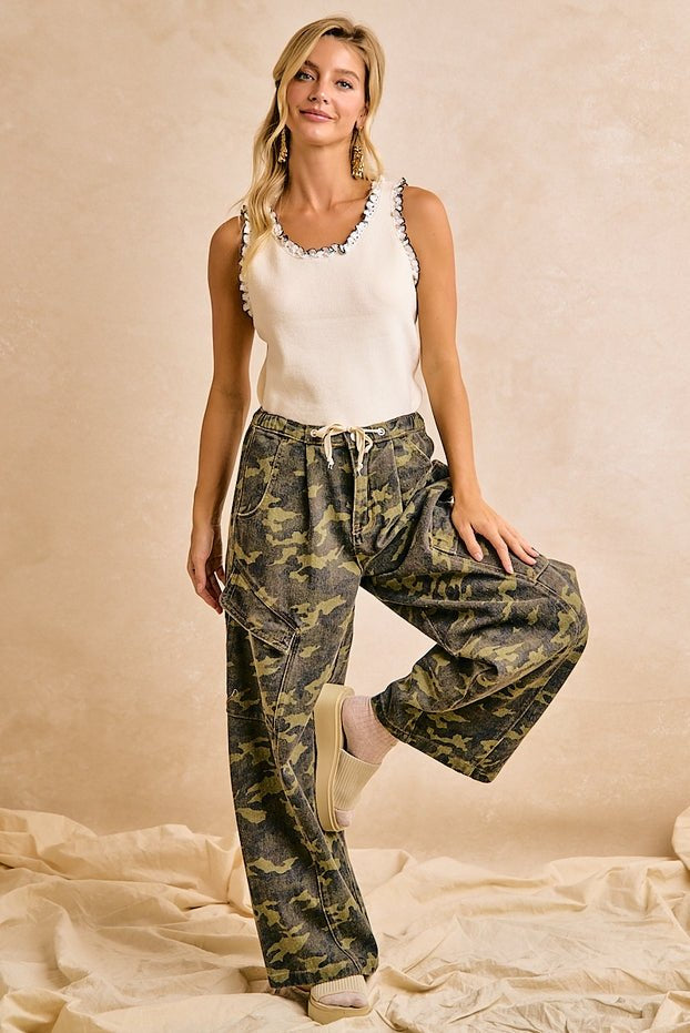 Rambler Camo Baggy Barrel Pants with Cargo Pockets - Westly