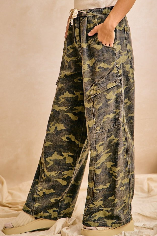 Rambler Camo Baggy Barrel Pants with Cargo Pockets - Westly
