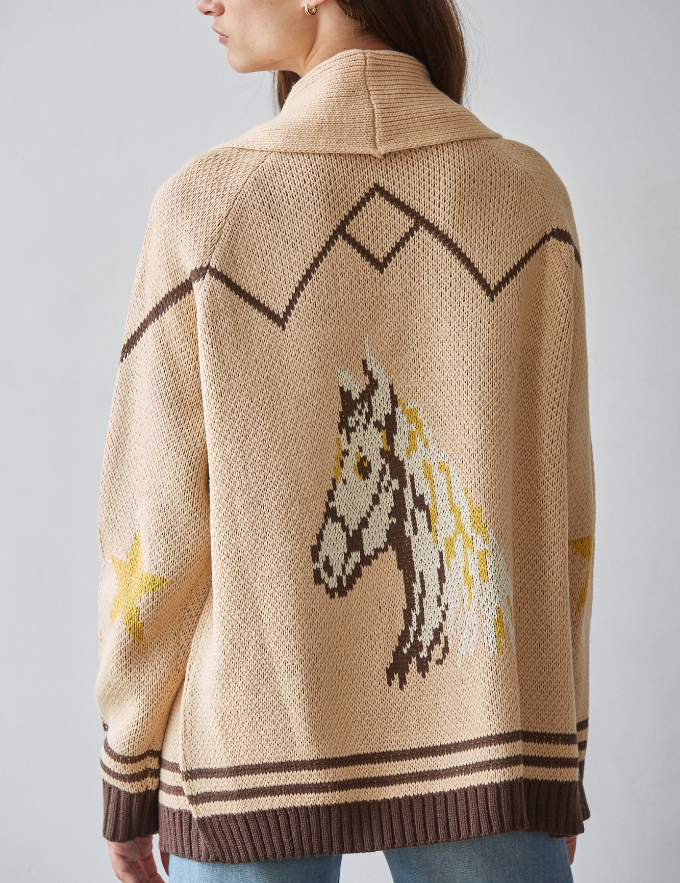 Ranch Portrait Collared Cardigan in Natural Brown - product photo 1