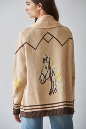 Ranch Portrait Collared Cardigan in Natural Brown - product photo 1