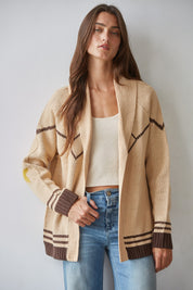 Ranch Portrait Collared Cardigan in Natural Brown - product photo 3