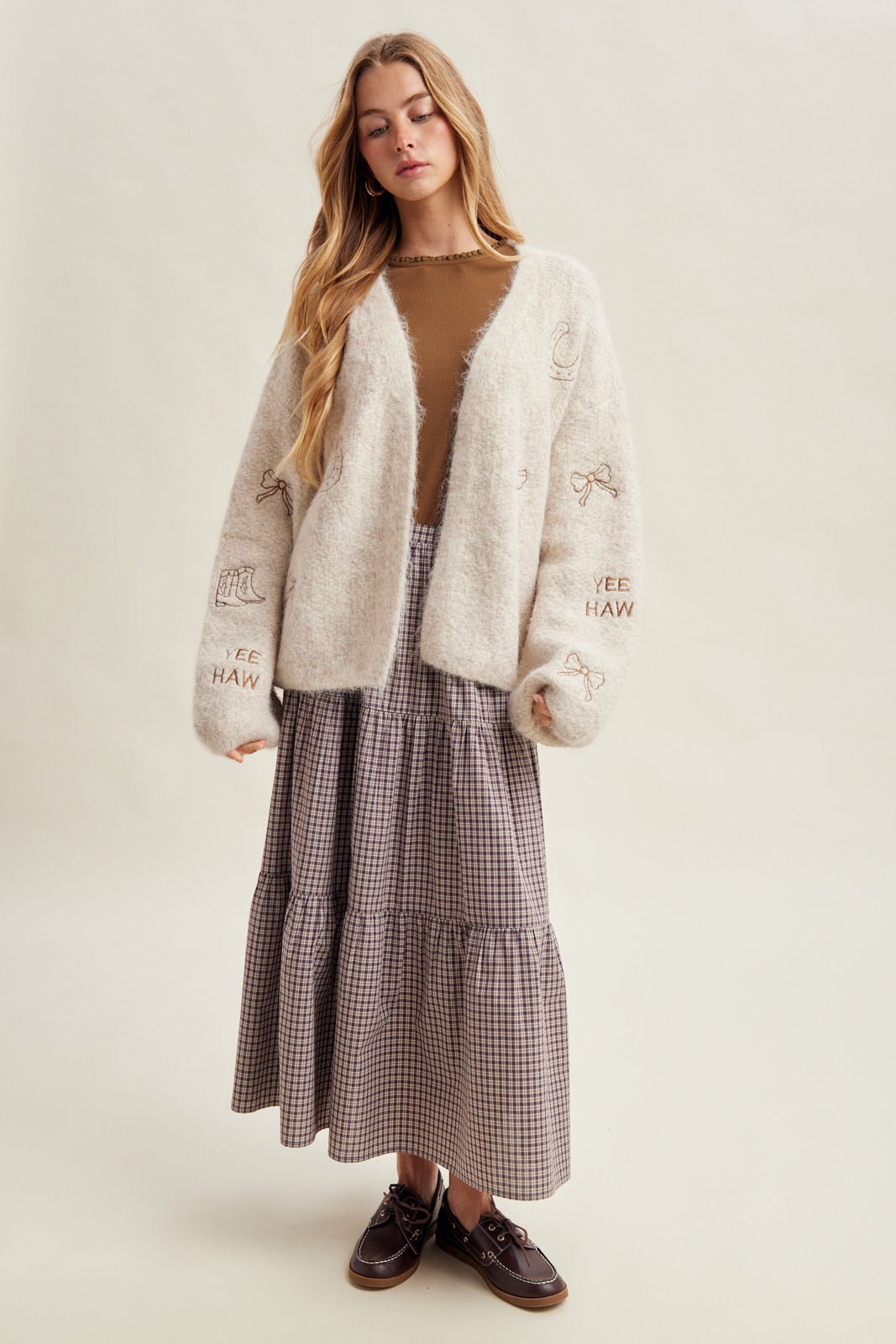 Rancher Western Embroidered Fuzzy Cardigan - Westly