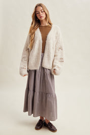 Rancher Western Embroidered Fuzzy Cardigan - Westly