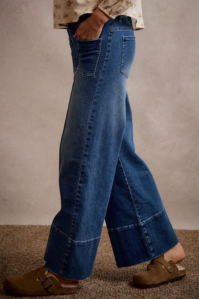 Record Store Pintuck Flare Jeans - Westly