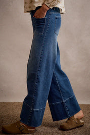 Record Store Pintuck Flare Jeans - Westly