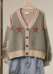 Red Rock Horse Knit Cardigan - Westly