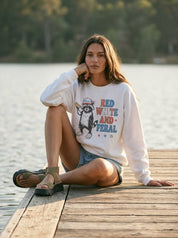 Red, White And Feral Graphic Sweatshirt - Westly