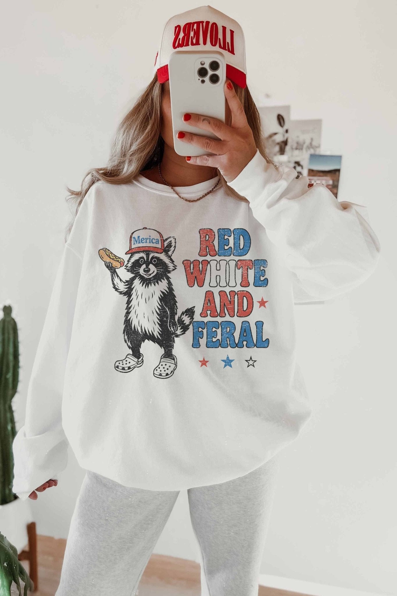 Red, White And Feral Graphic Sweatshirt - Westly