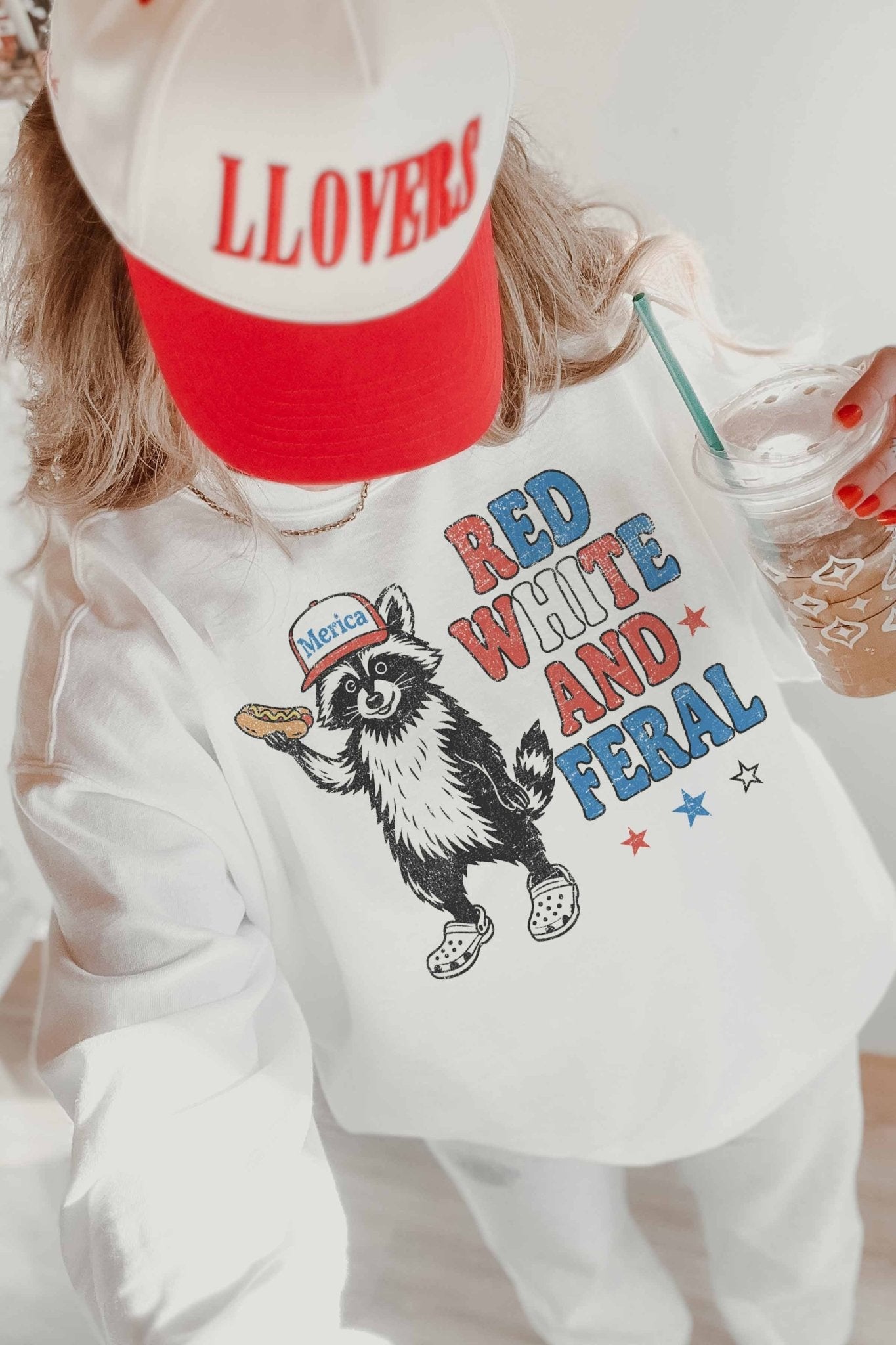 Red, White And Feral Graphic Sweatshirt - Westly