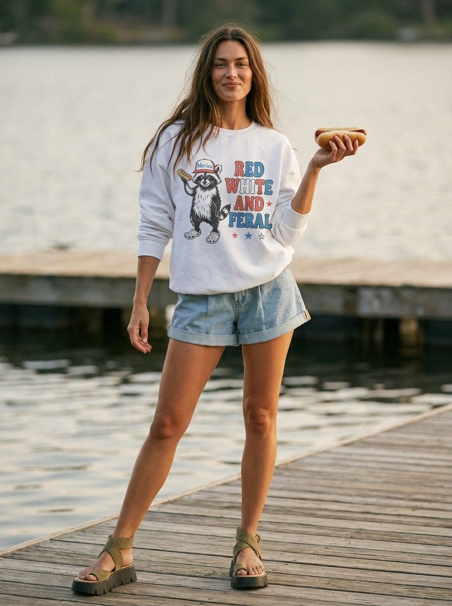 Red, White And Feral Graphic Sweatshirt - Westly