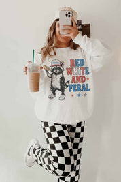 Red, White And Feral Graphic Sweatshirt - Westly