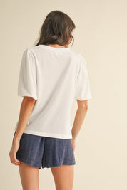 Red, White & You Balloon Sleeve Top - Westly