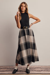 Regent Mixed Media Plaid Midi Dress - Westly