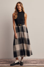 Regent Mixed Media Plaid Midi Dress - Westly