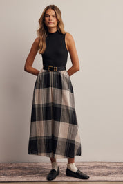 Regent Mixed Media Plaid Midi Dress - Westly