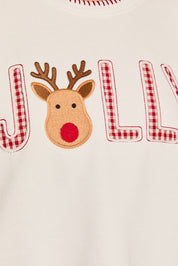 Reindeer Games Jolly Graphic Sweatshirt in White — product photo 06