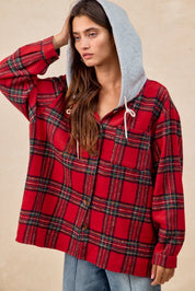 Remington Brushed Plaid Hooded Shacket - Westly