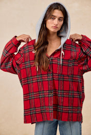 Remington Brushed Plaid Hooded Shacket - Westly